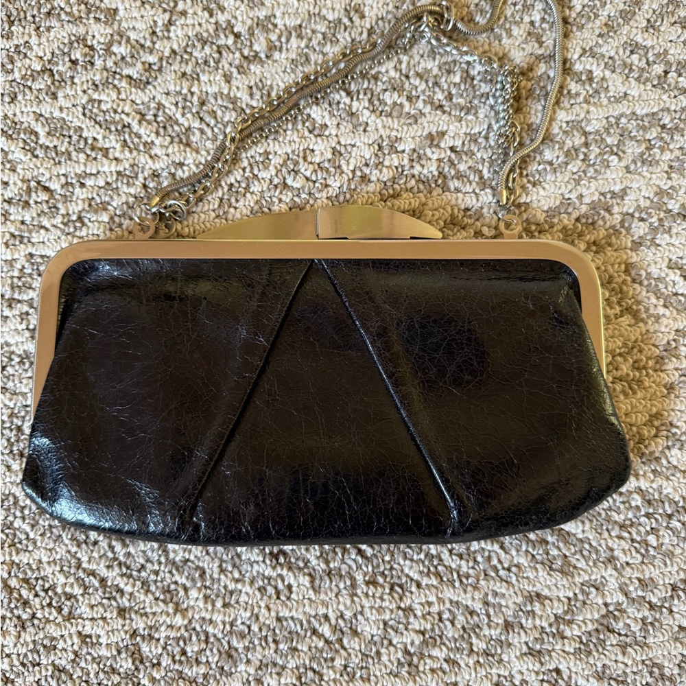 Elegant Black Leather Clutch